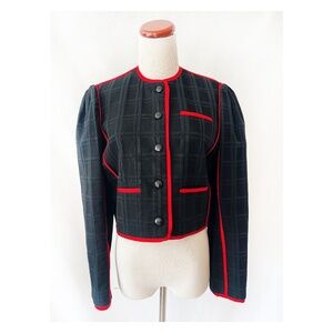 vintage 1980s elsa martinelli cropped blazer jacket medium